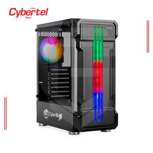 CASE CYBERTEL CYBER SAMURAI CBX 5021 SIN FUENTE CON PANEL LATERAL VIDRIO TEMPLADO, 1 VENTILADOR STRIPE LED RGB, 3 PUERTOS USB,