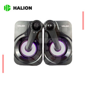 PARLANTE HALION HA-S260 GAMER, ENTRADA JACK 3.5MM, CONTROL DE AUDIO, AUDIO STEREO 2.0 CON ILUMINACION RGB, RMS 3W X2, COLOR NEGRO