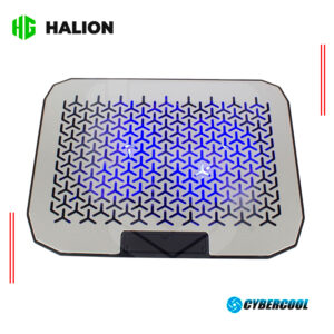 COOLER PARA LAPTOP CYBERCOOL HA-80 STAND, BASE ALUMINIO, LED BLUE , 02 VENTILADORES, HUB 02 PUERTOS USB