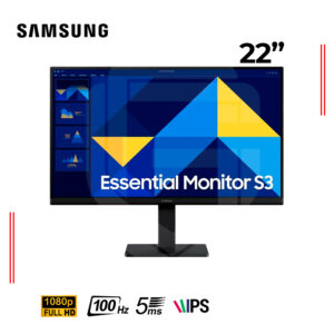 MONITOR SAMSUNG LS22D300GALXPE ESSENTIAL S3 22" FHD IPS, 100HZ, 5MS, HDMI / VGA