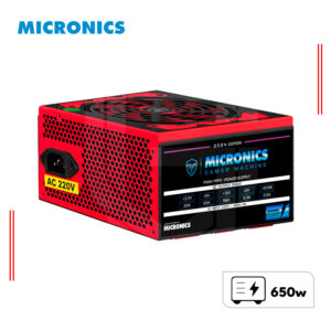 FUENTE DE PODER MICRONICS MIC P6500 650W ATX CON CABLE DE ALIMENTACIÓN INCLUIDO