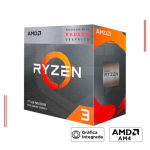 PROCESADOR AMD RYZEN 3 3200G, 3.6 GHz / 4.0 Ghz, AM4, 4 NÚCLEOS, 4MB, RADEON GRAPHICS