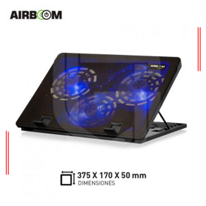 COOLER PARA LAPTOP AIRBOOM ICEBERG 3 AB 13, 03 FAN, 115MM, HASTA 17”, 2 USB