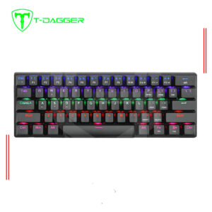 TECLADO T-DAGGER ARENA BLACK GAMING, SWITCH BROWN, RETROILUMINACION LED