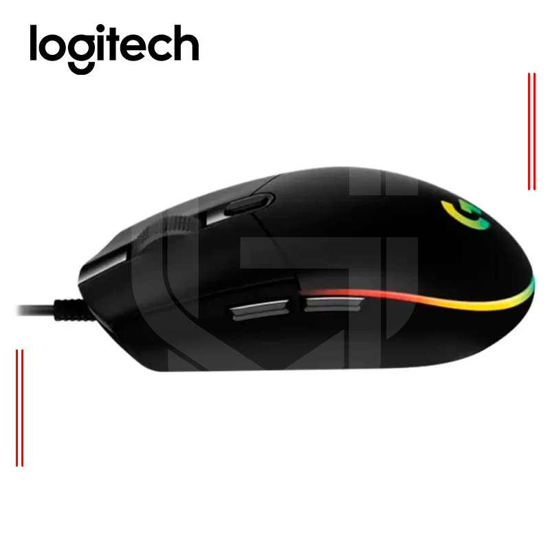 MOUSE LOGITECH G203 BLACK RGB LIGHTSYNC DPI 8000 WIRED USB - Imagen 2
