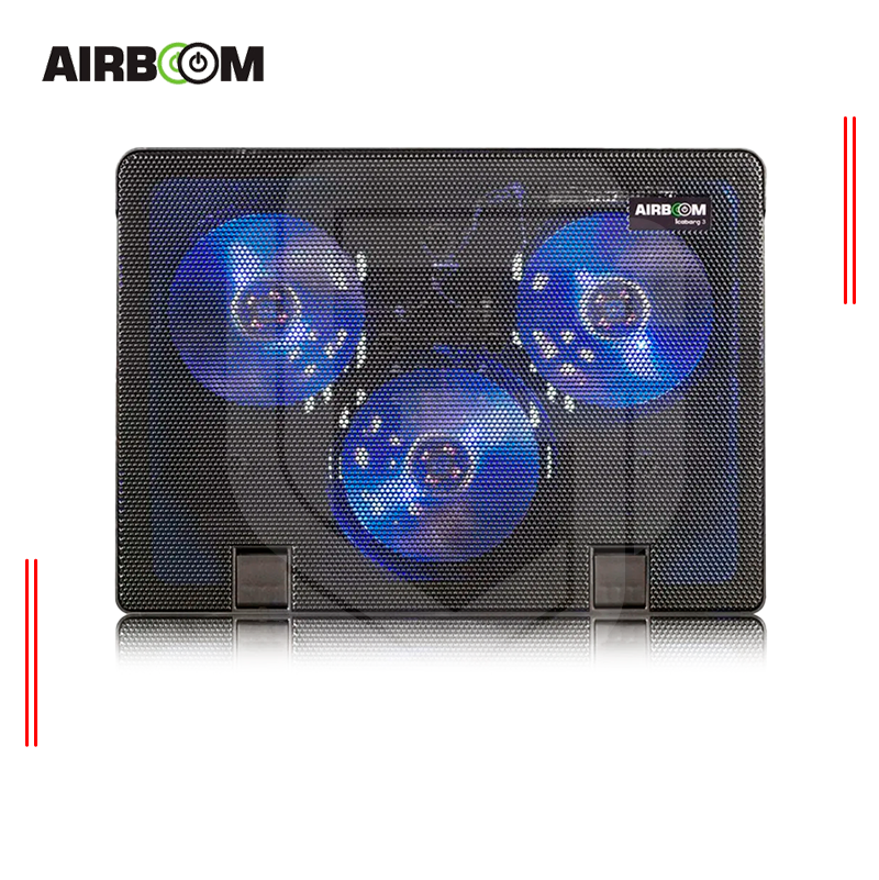 COOLER PARA LAPTOP AIRBOOM ICEBERG 3 AB 13, 03 FAN, 115MM, HASTA 17”, 2 USB - Imagen 2