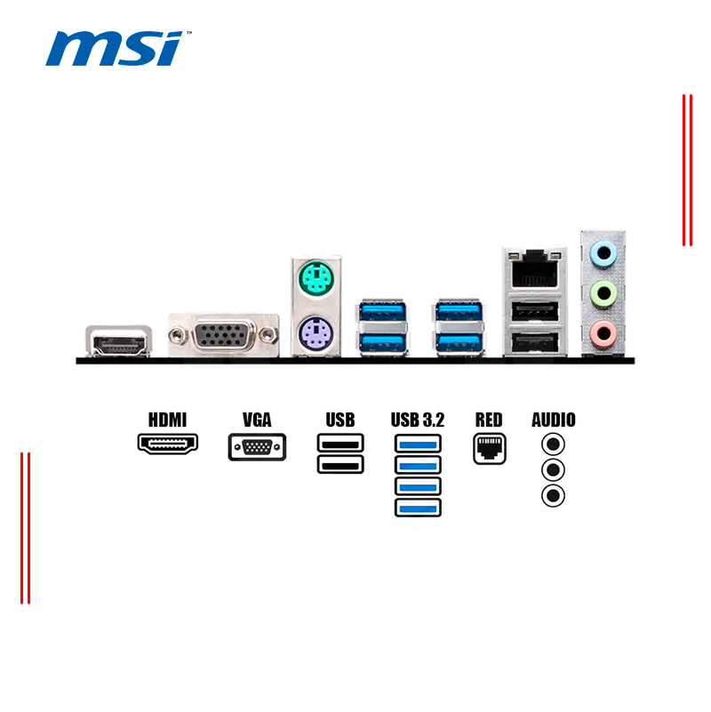 PLACA MSI PRO A620M-E, CHIPSET AMD A620, SOCKET AM5, HDMI, VGA, mATX - Imagen 2