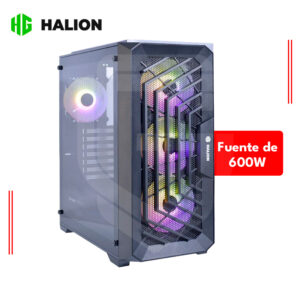 CASE HALION ARIES 02 C/ FUENTE 600W, MALLA, MID TOWER