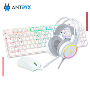 KIT GAMER ANTRYX GC-3100 X3 WHITE, TECLADO + MOUSE + AUDIFONO, SWITCH RED ( AGC-3100X3WRE-SP )
