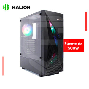 CASE HALION MAVERICK CR12, FUENTE 500W, VIDRIO, 4 COOLER RAINBOW