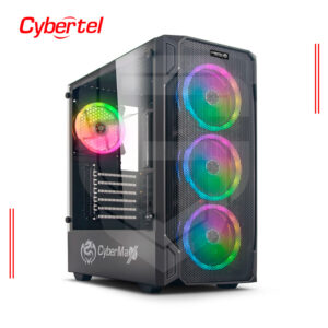 CASE CYBERTEL DESTROYER CBX 5005 SIN FUENTE, NEGRO, VIDRIO TEMPLADO, LED / RGB