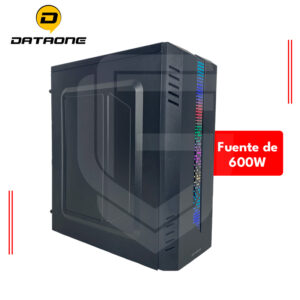 CASE DATAONE APOLO 431, FUENTE 600W, NEGRO, BANDA RGB