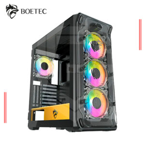 CASE BOETEC BOE-EQUUS SIN FUENTE, ATX, 1 PANEL DE VIDRIO, X4 FAN, RGB