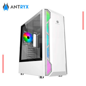 CASE ANTRYX RX-430 BLANCO, SIN FUENTE, PANEL DE VIDRIO, LED