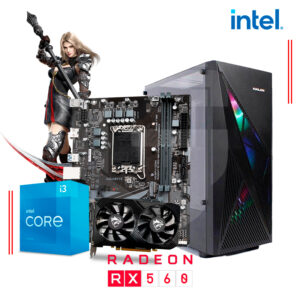 PC GAMER INTEL CORE i3-12100F, RAM 16GB DDR4, SSD 500GB, TARJETA DE VIDEO RX 560 4GB