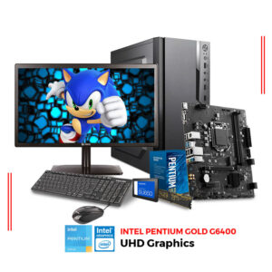 COMPUTADORA INTEL PENTIUM GOLD G6400, RAM 8GB DDR4, SSD 256GB, MONITOR 19.5"″ HD