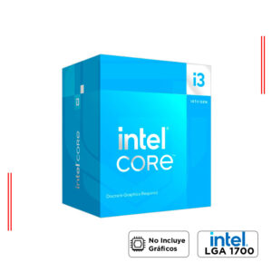 PROCESADOR INTEL CORE i3-14100F ( BX8071514100F), 3.5GHz / 4.70 Ghz, LGA1700, CACHE 12 MB, 4 NÚCLEOS