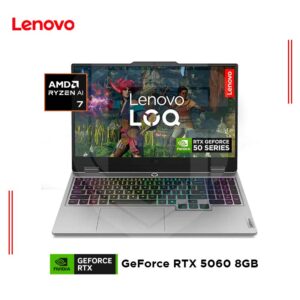LAPTOP LENOVO LOQ 15AHP10 AMD RYZEN 7-250, RAM 16GB DDR5, SSD 1TB, GEFORCE RTX 5060 8GB, 15.6" FHD 144HZ, FREEDOS (83JG00BDLM)