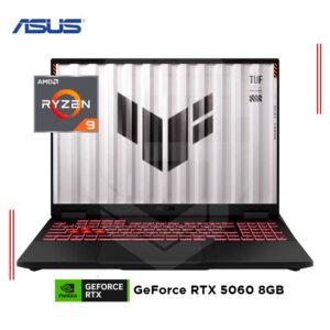 LAPTOP ASUS TUF GAMING A16 FA608PM-RV078 AMD RYZEN 9 8940HX, RAM 16GB DDR5, SSD 1TB, GEFORCE RTX 5060 8GB, 16" WUXGA 165HZ, FREEDOS (90NR0MC1-M00590)